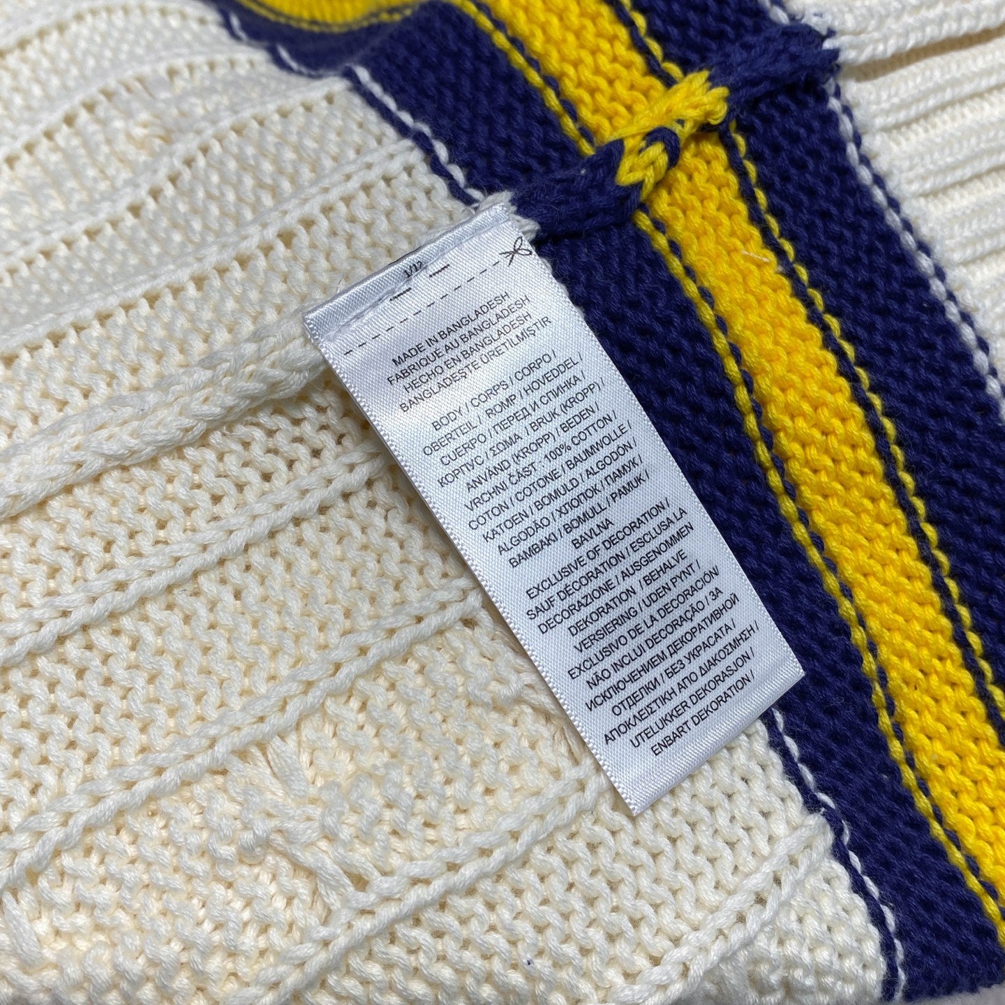 울 블렌드 스웨터 (컬러 블록 V넥)