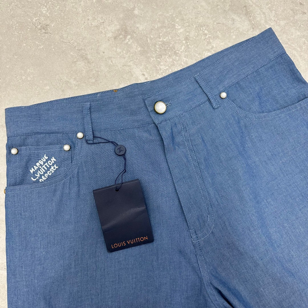 범선자수 반바지 (Sailboat embroidery shorts)