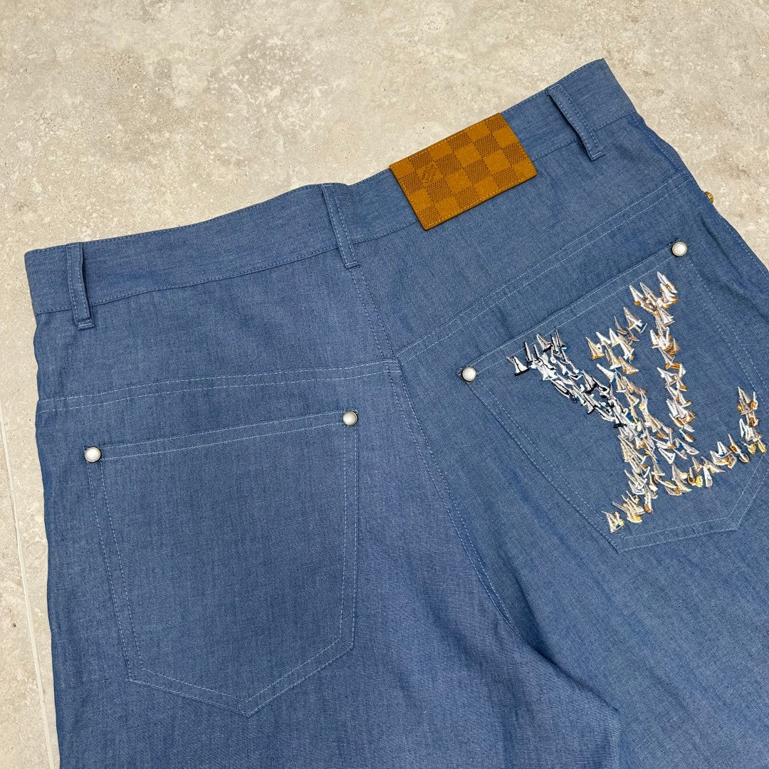 범선자수 반바지 (Sailboat embroidery shorts)