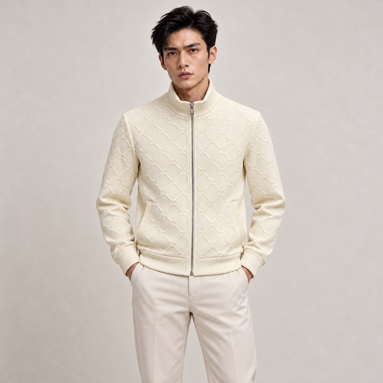 풀집 니트 재킷 (Full-zip knit jacket)