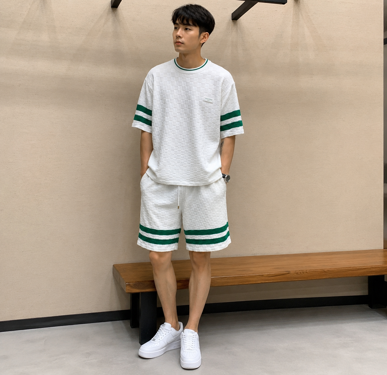 체커보드 반팔세트 (Checkerboard Short-Sleeve Set)