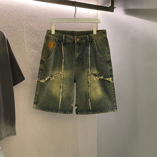 워싱 태슬 청반바지 (Washed tassel denim shorts)