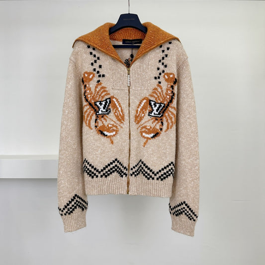 자카드 집업니트 (Jacquard zip-up knit)