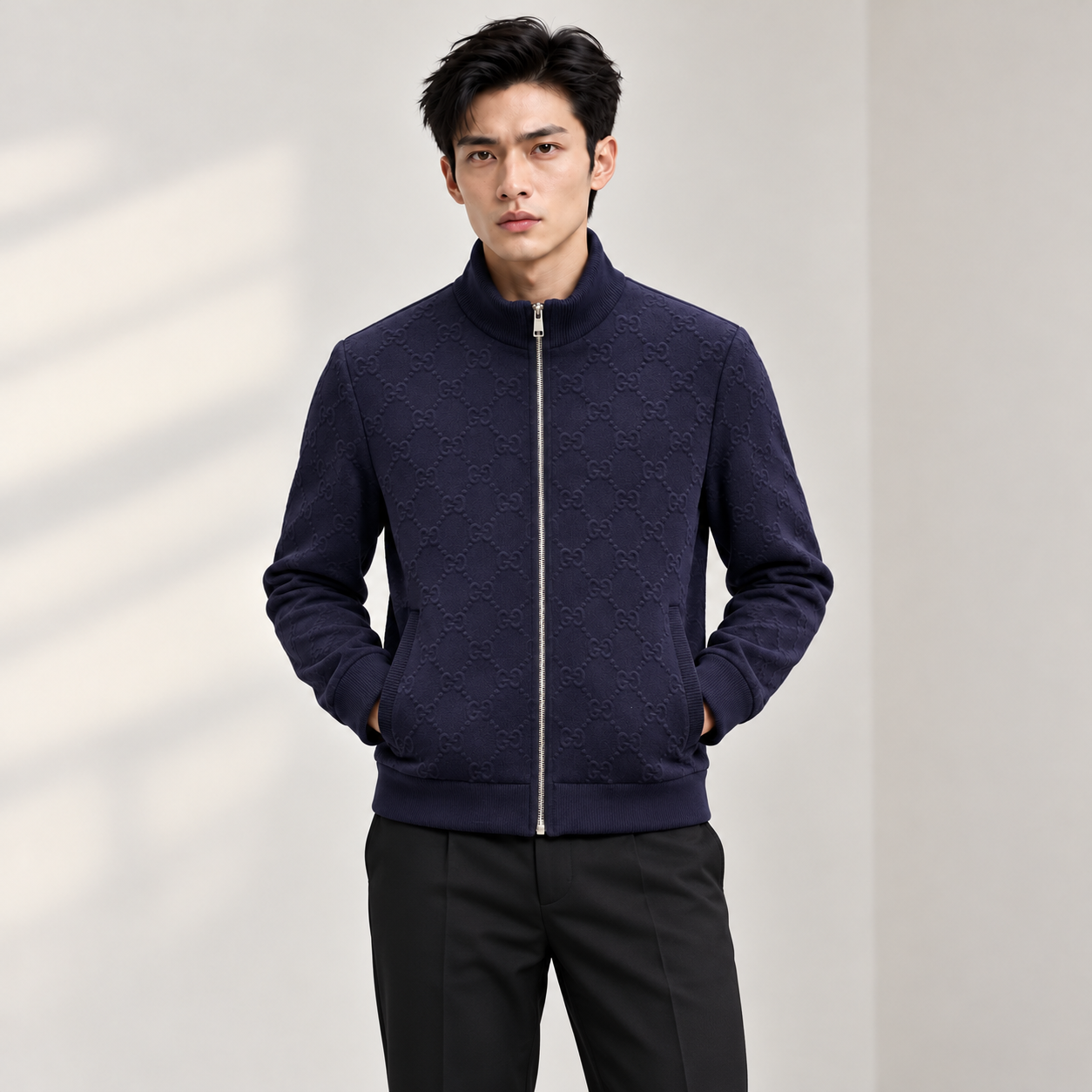 풀집 니트 재킷 (Full-zip knit jacket)