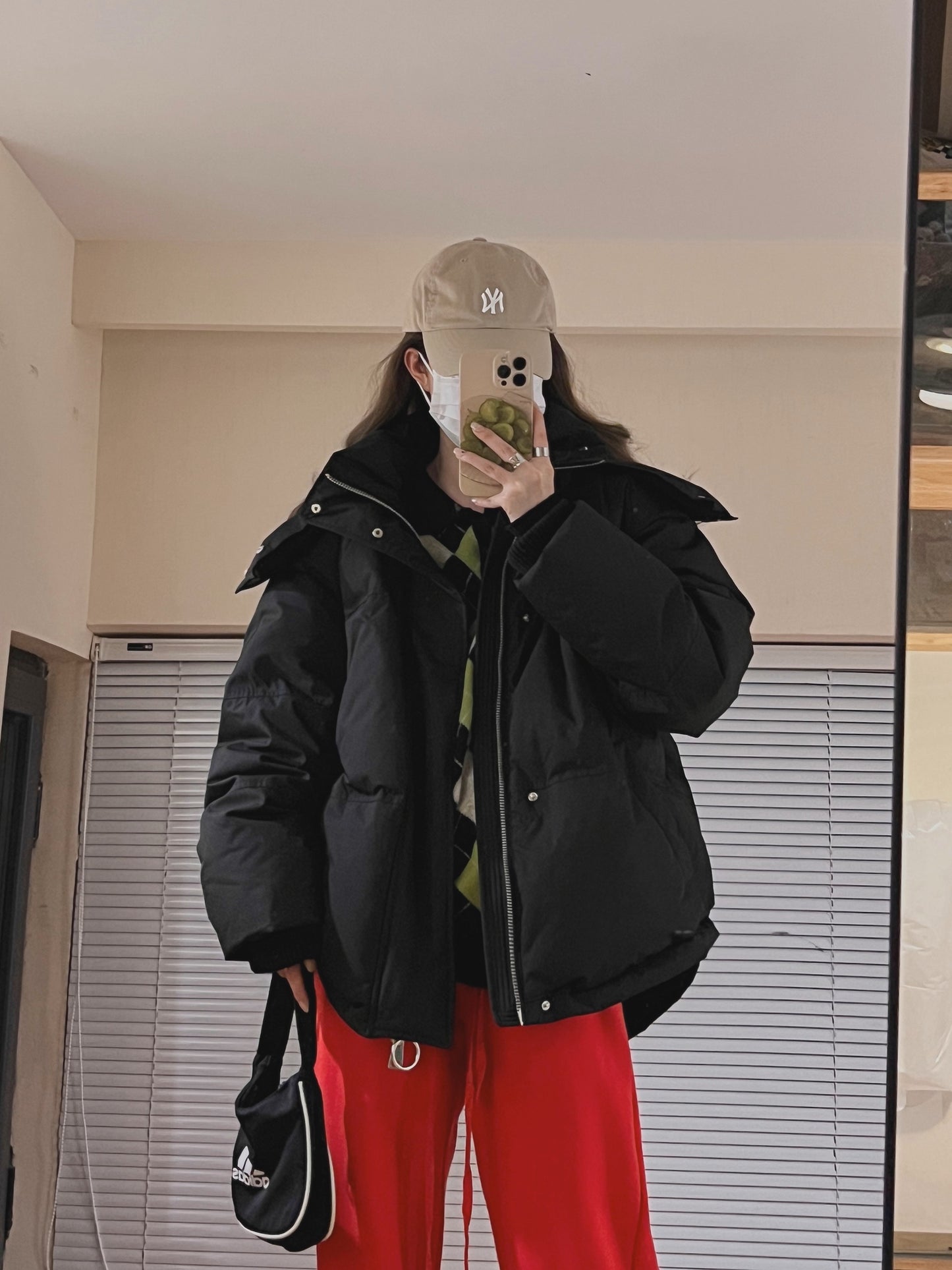 하트패치패딩(남여공용)