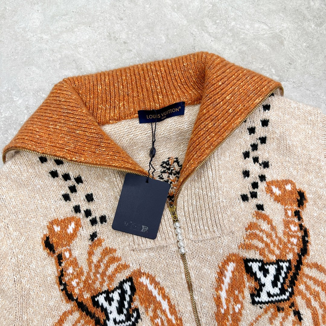 자카드 집업니트 (Jacquard zip-up knit)