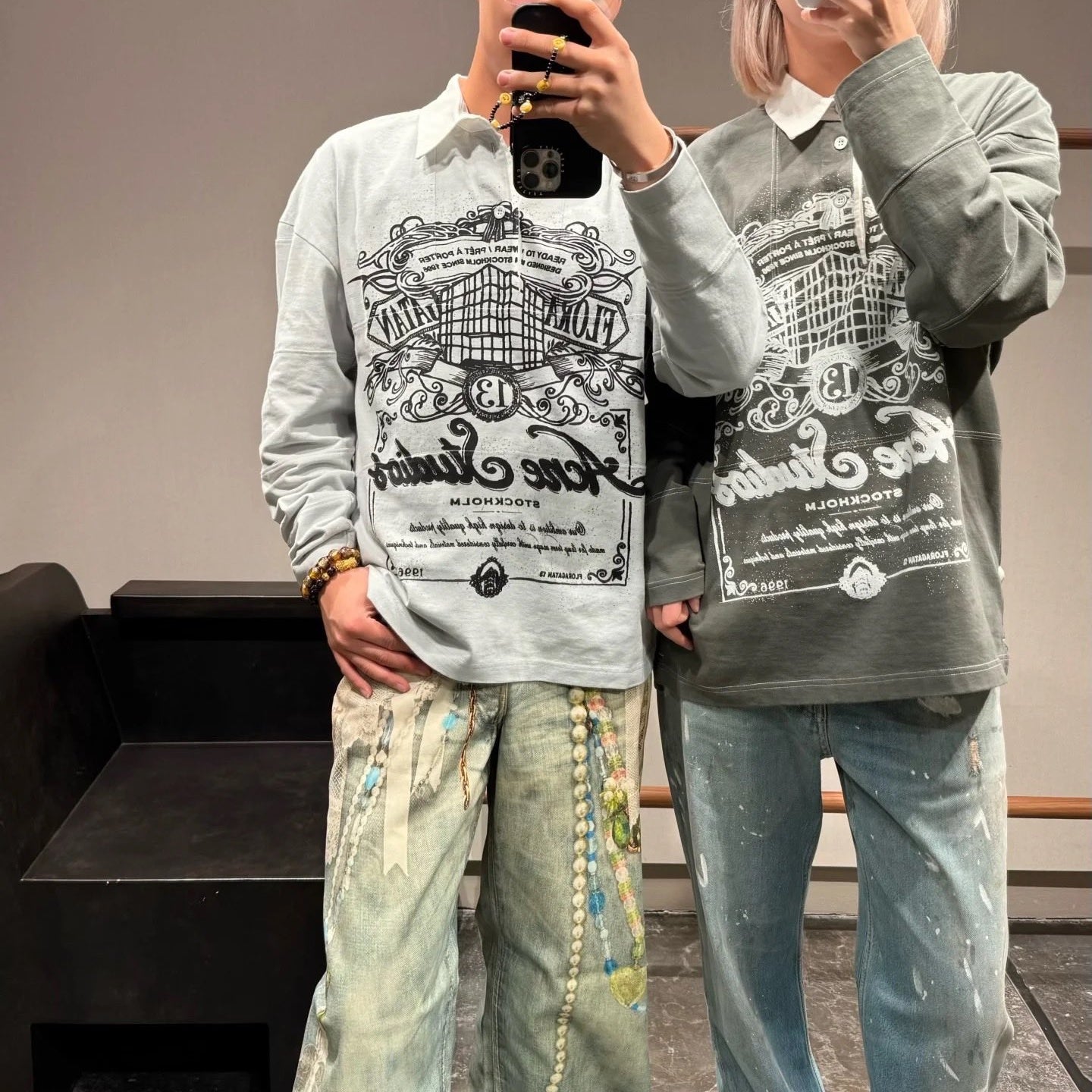 루즈 폴로탑 티셔츠 (Loose polo top T-shirt)