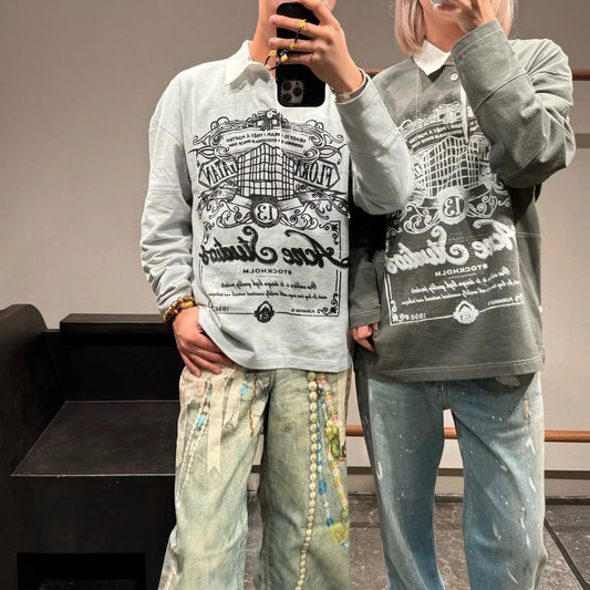 루즈 폴로탑 티셔츠 (Loose polo top T-shirt)