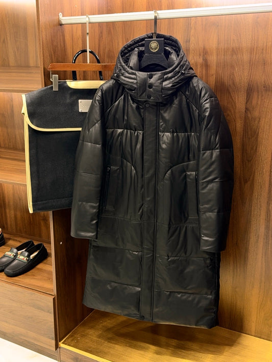 롱 트렌치 레더코트 (Long trench leather coat)