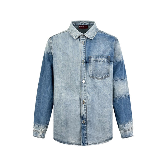 엠보싱 데님셔츠 (Embossed denim shirt)