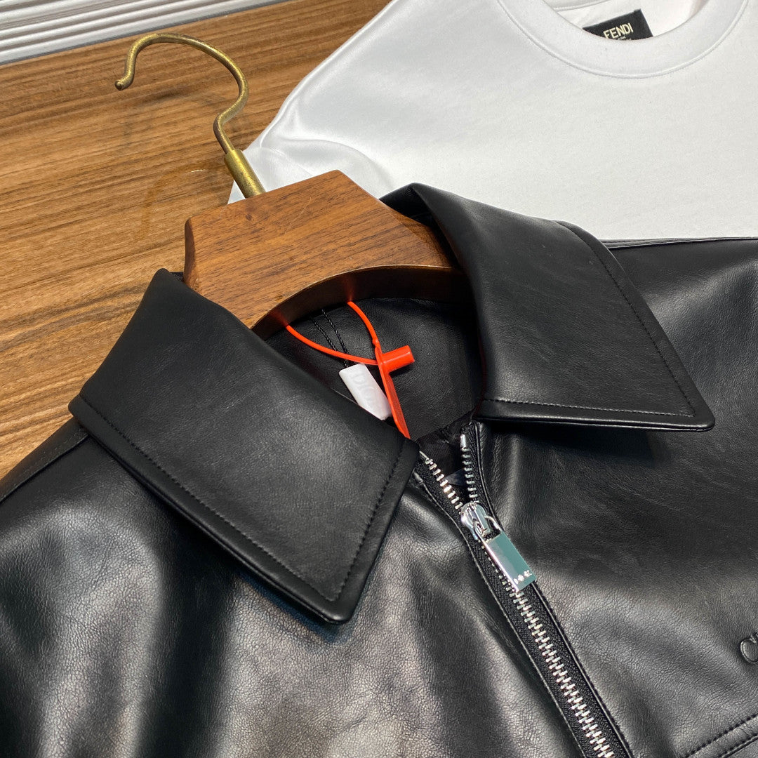 까나쥬 퀄팅 가죽자켓 (Cannage quilted leather jacket)