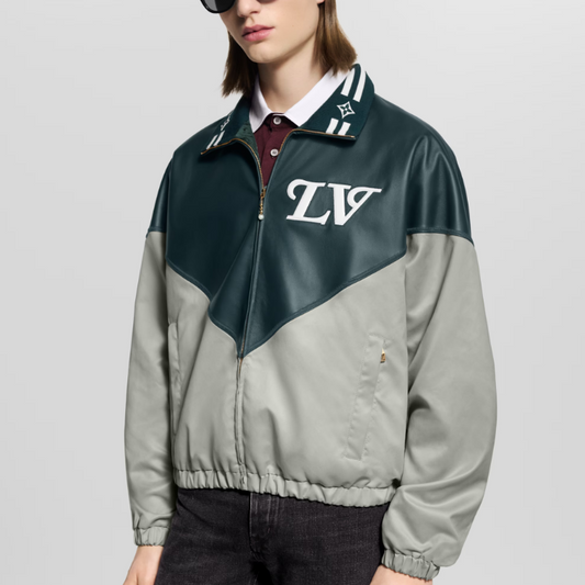 프레피 가죽점퍼 (preppy leather jacket)