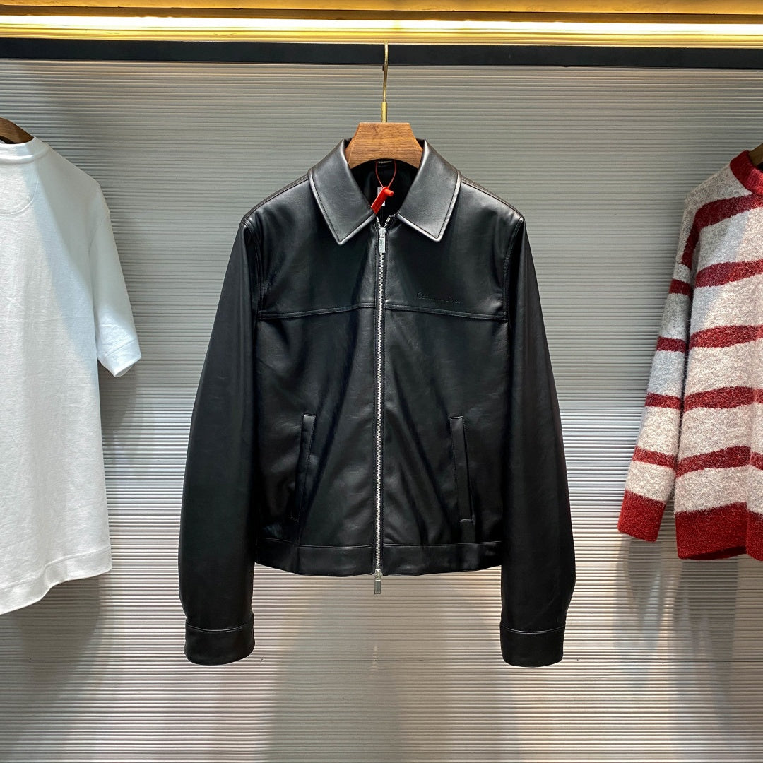 까나쥬 퀄팅 가죽자켓 (Cannage quilted leather jacket)