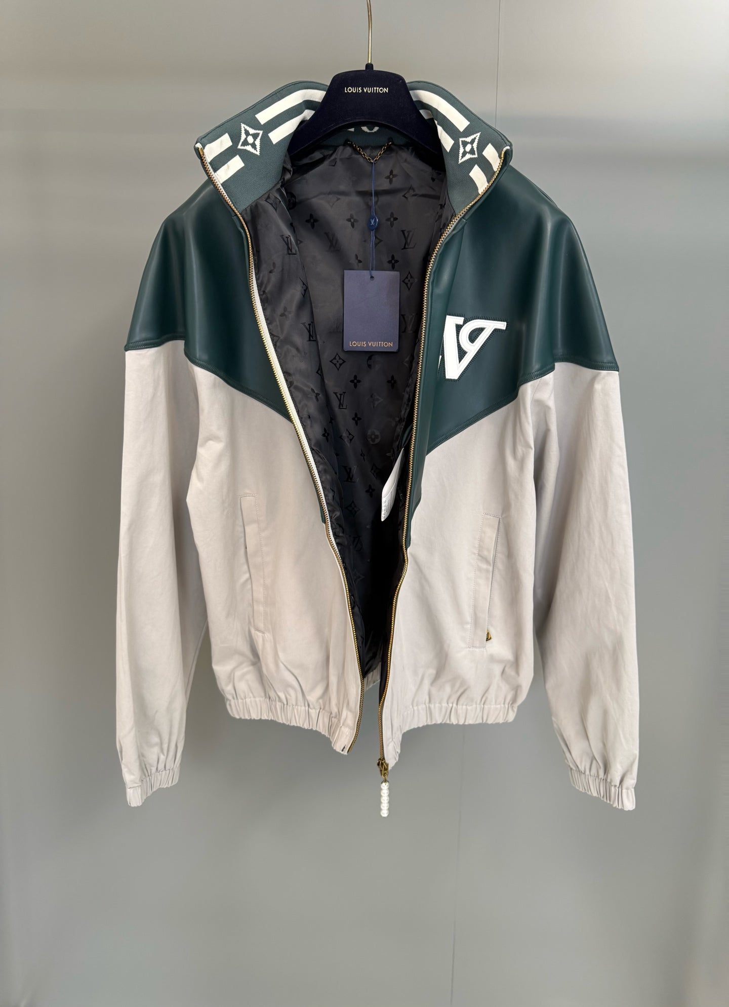 프레피 가죽점퍼 (preppy leather jacket)