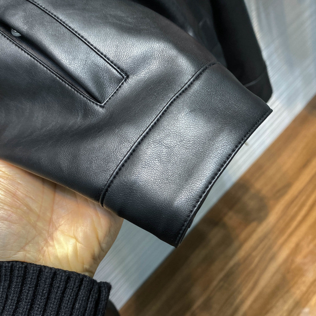 까나쥬 퀄팅 가죽자켓 (Cannage quilted leather jacket)