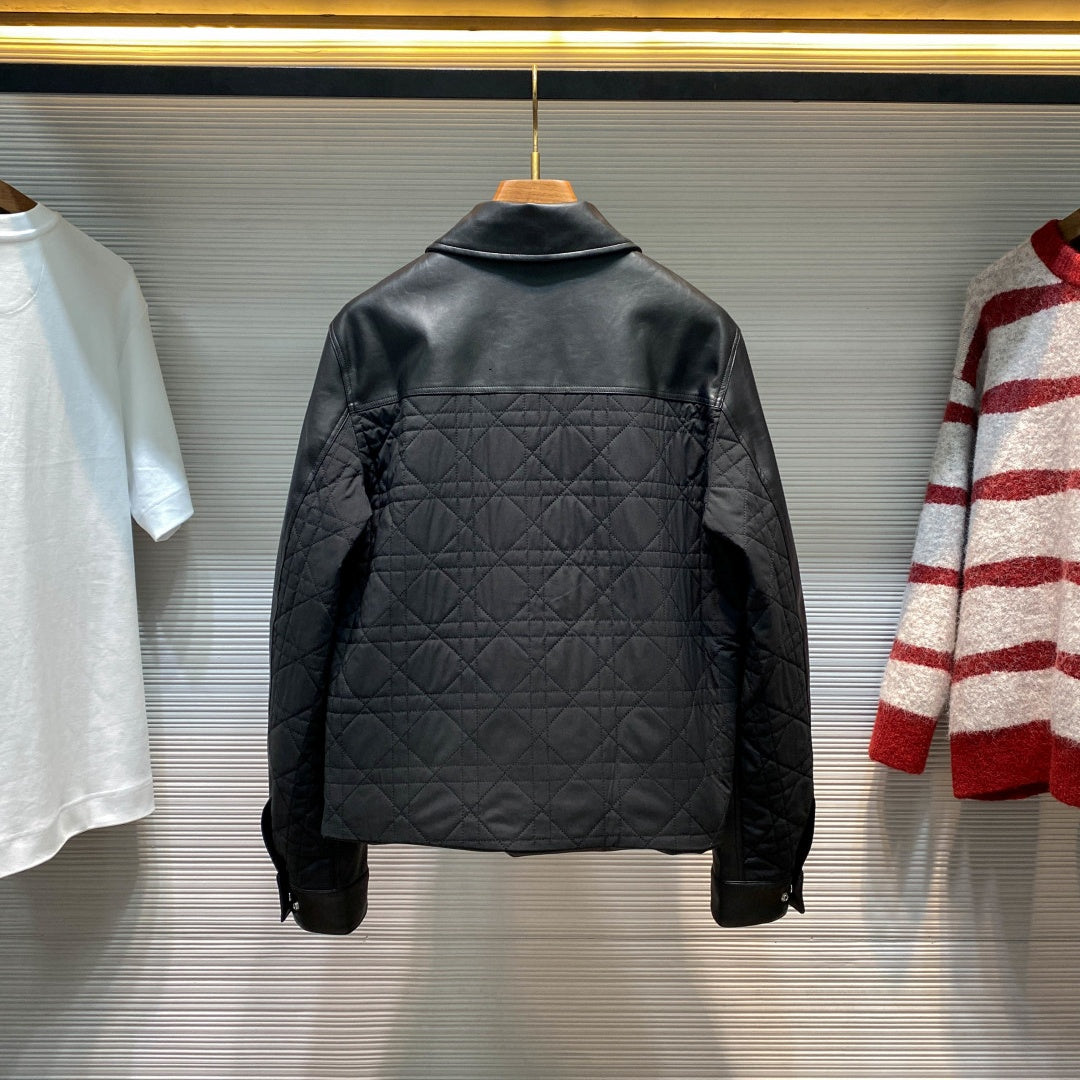 까나쥬 퀄팅 가죽자켓 (Cannage quilted leather jacket)