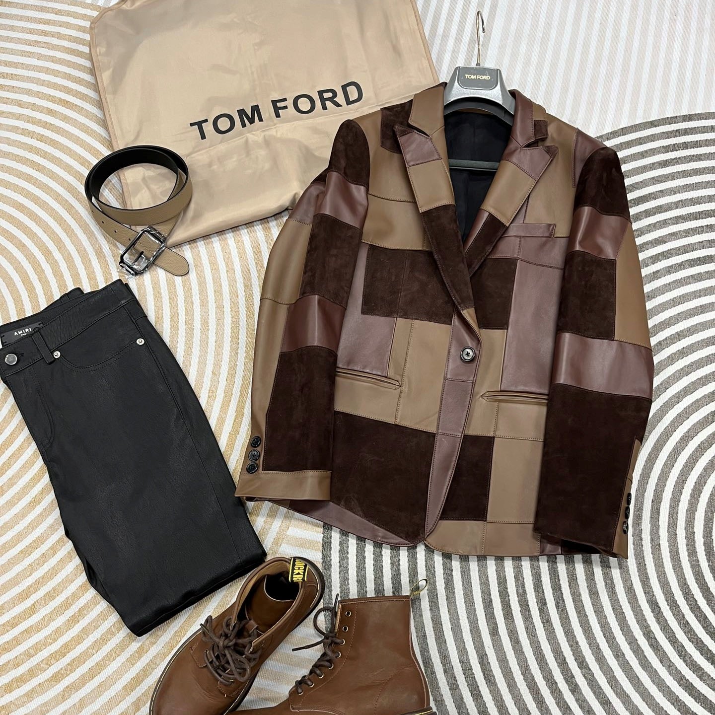 패치워크 가죽자켓 (patchwork leather jacket)