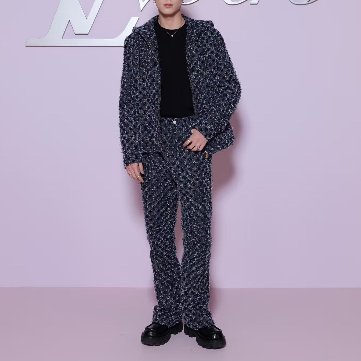 크로셰 데님 재킷, 청바지 (Crochet denim jacket, jeans)