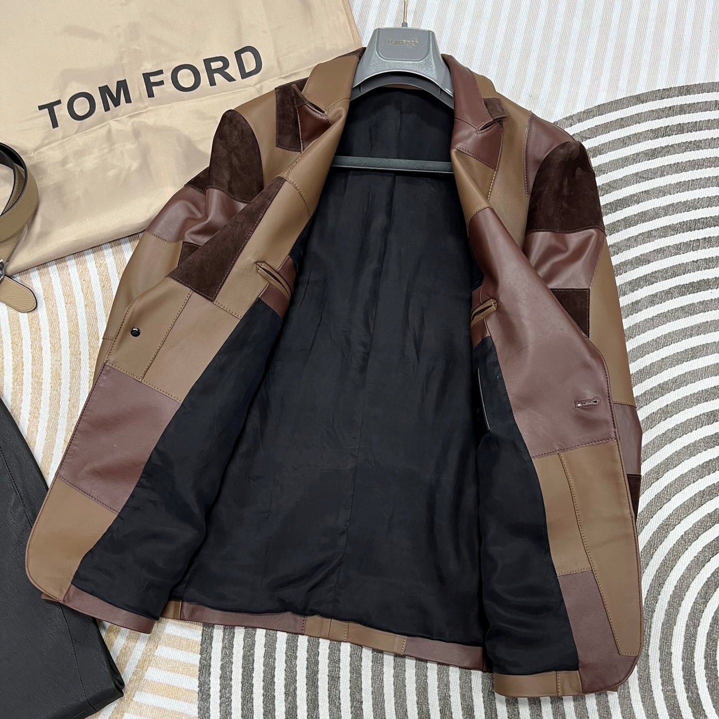 패치워크 가죽자켓 (patchwork leather jacket)