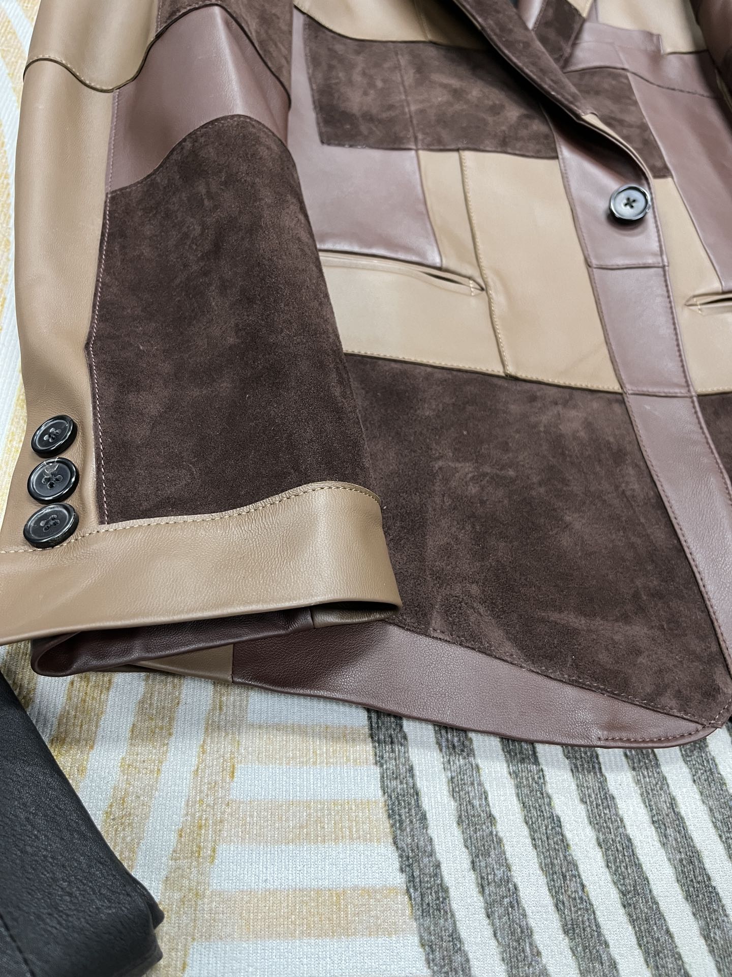 패치워크 가죽자켓 (patchwork leather jacket)