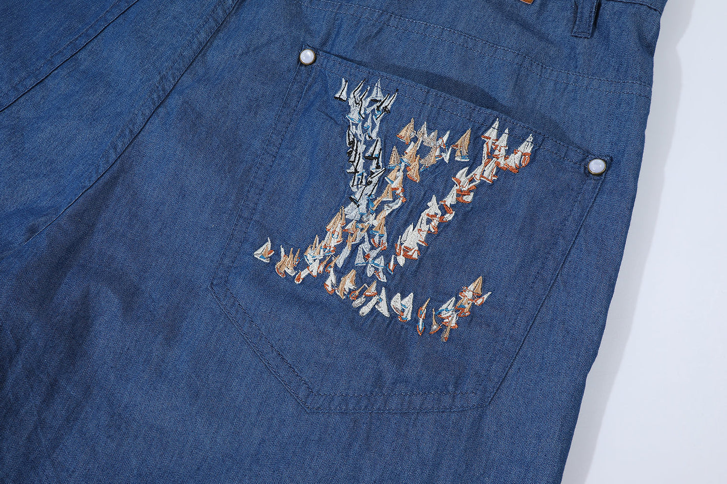 샴브레이 숏팬츠 (Chambray shorts)