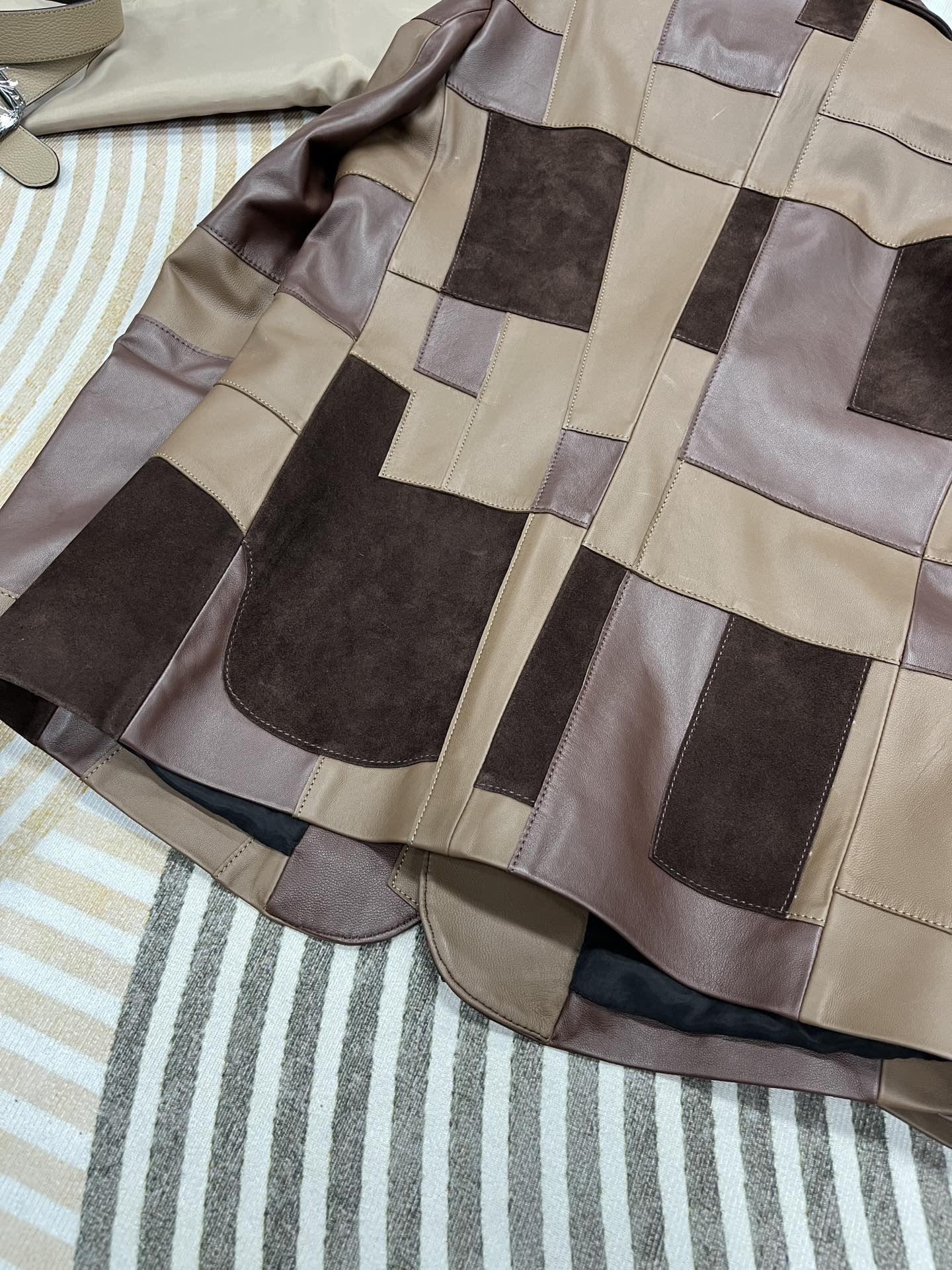 패치워크 가죽자켓 (patchwork leather jacket)