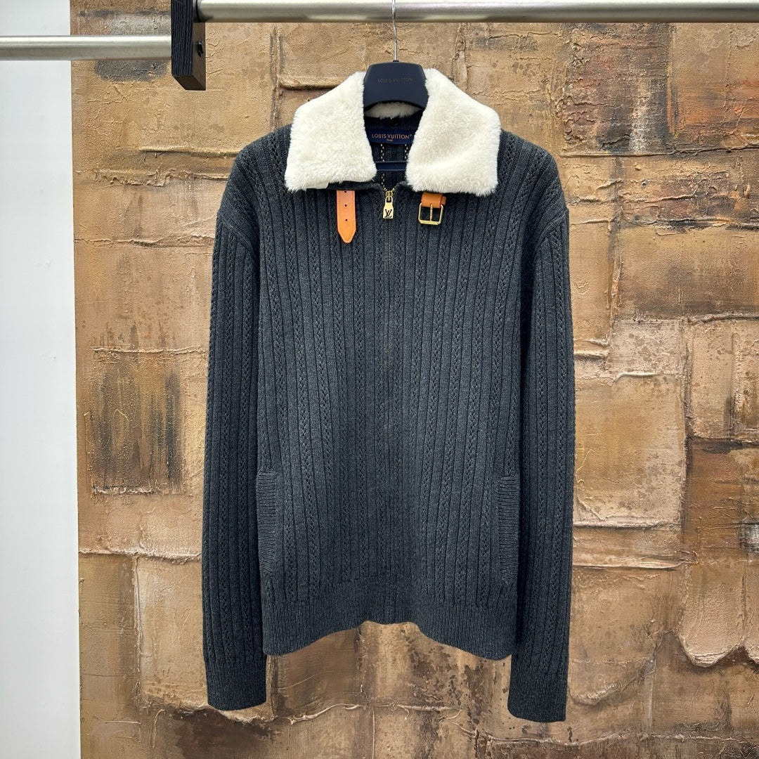 퍼 칼라 가디건 (Fur collar cardigan)
