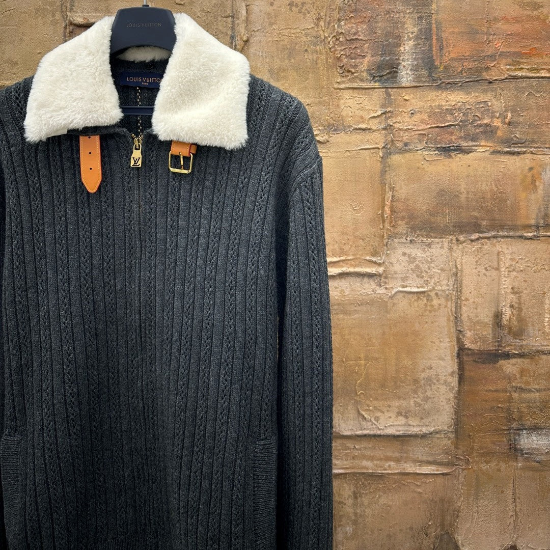 퍼 칼라 가디건 (Fur collar cardigan)