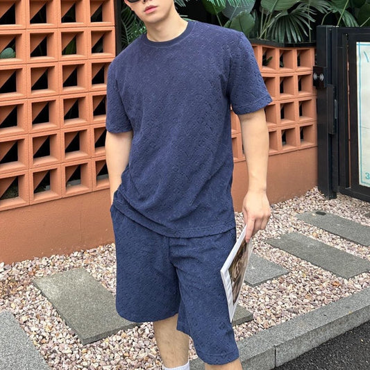 엠보싱 테리 반팔셋업 (Embossed terry short-sleeved set)