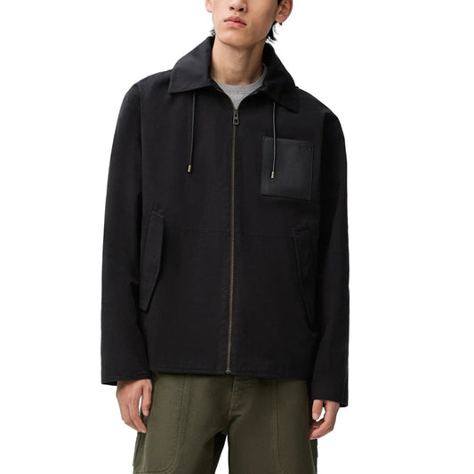 가죽 후드 라펠자켓(Leather Hooded Lapel Jacket)