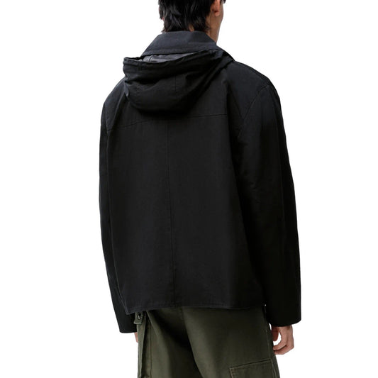 가죽 후드 라펠자켓(Leather Hooded Lapel Jacket)