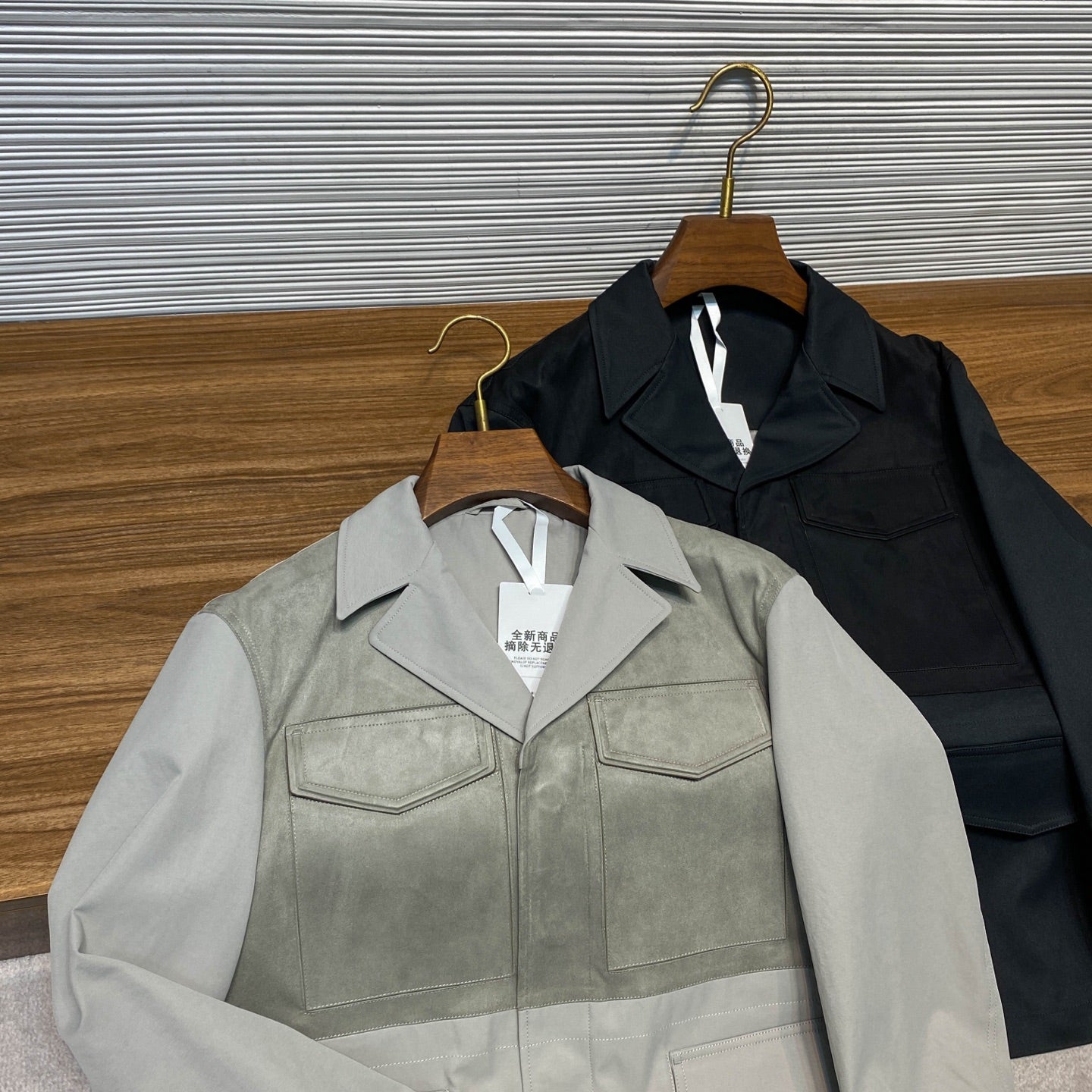 워크 칼라 가죽재킷 (Work collar leather jacket)