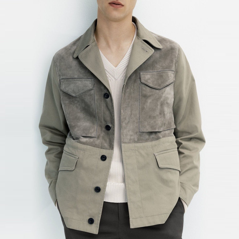 워크 칼라 가죽재킷 (Work collar leather jacket)