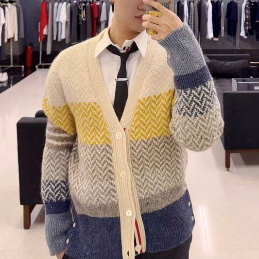 컬러 블록 가디건 (Color block cardigan)