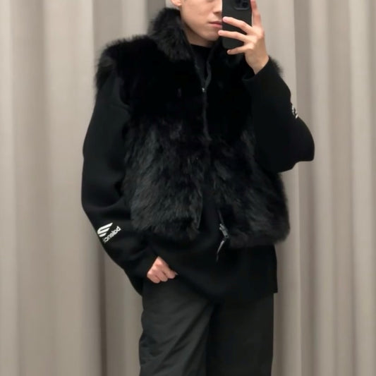 퍼 코튼 조끼 (fur cotton vest)