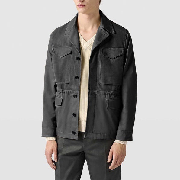 워크 칼라 가죽재킷 (Work collar leather jacket)