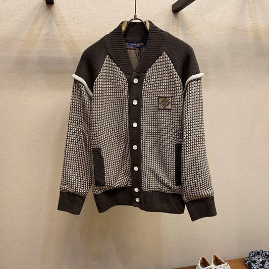 봄버 체크 가디건 (Bomber check cardigan)