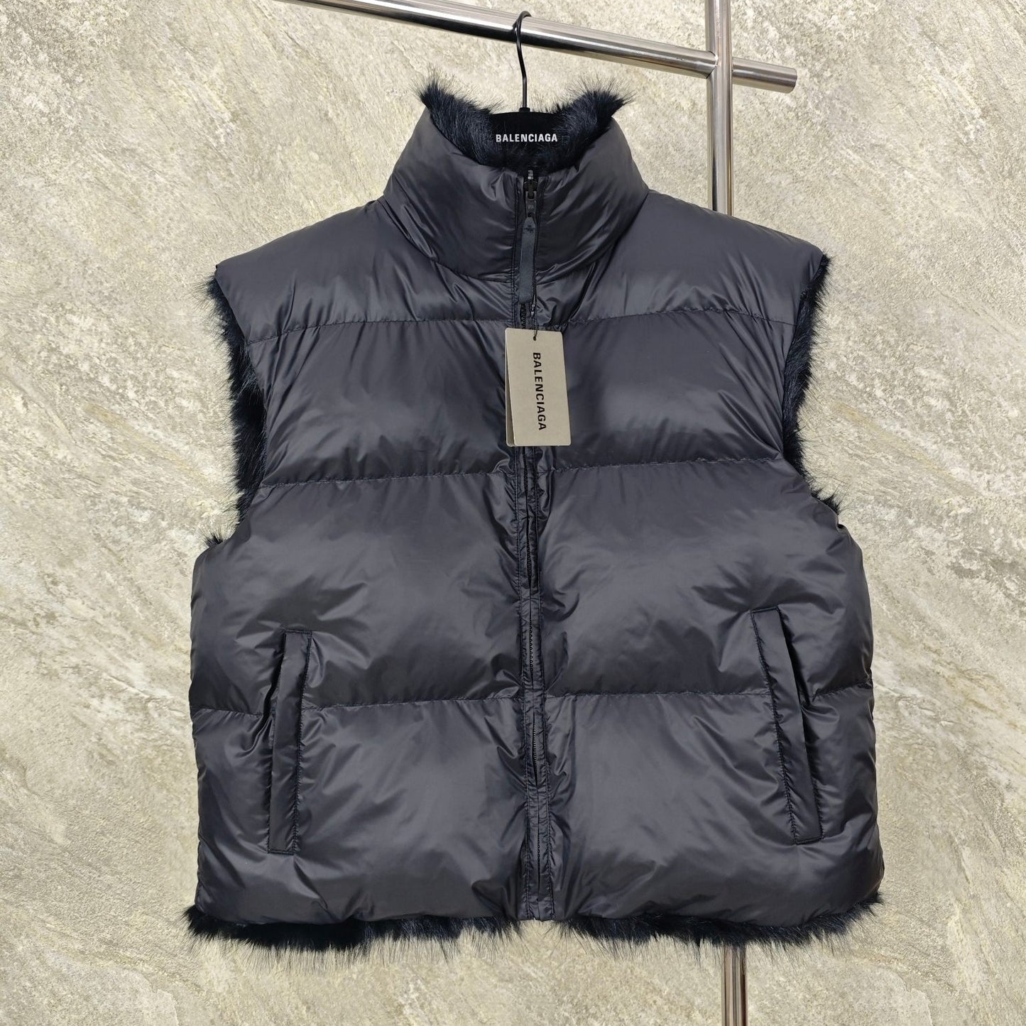 퍼 코튼 조끼 (fur cotton vest)