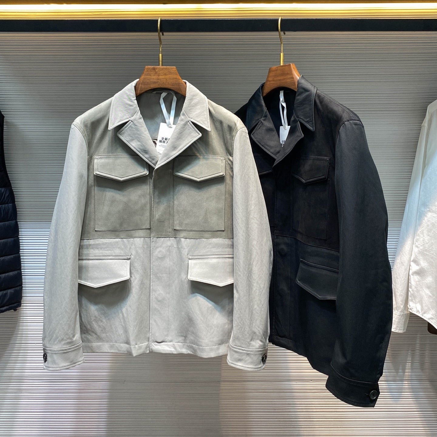 워크 칼라 가죽재킷 (Work collar leather jacket)