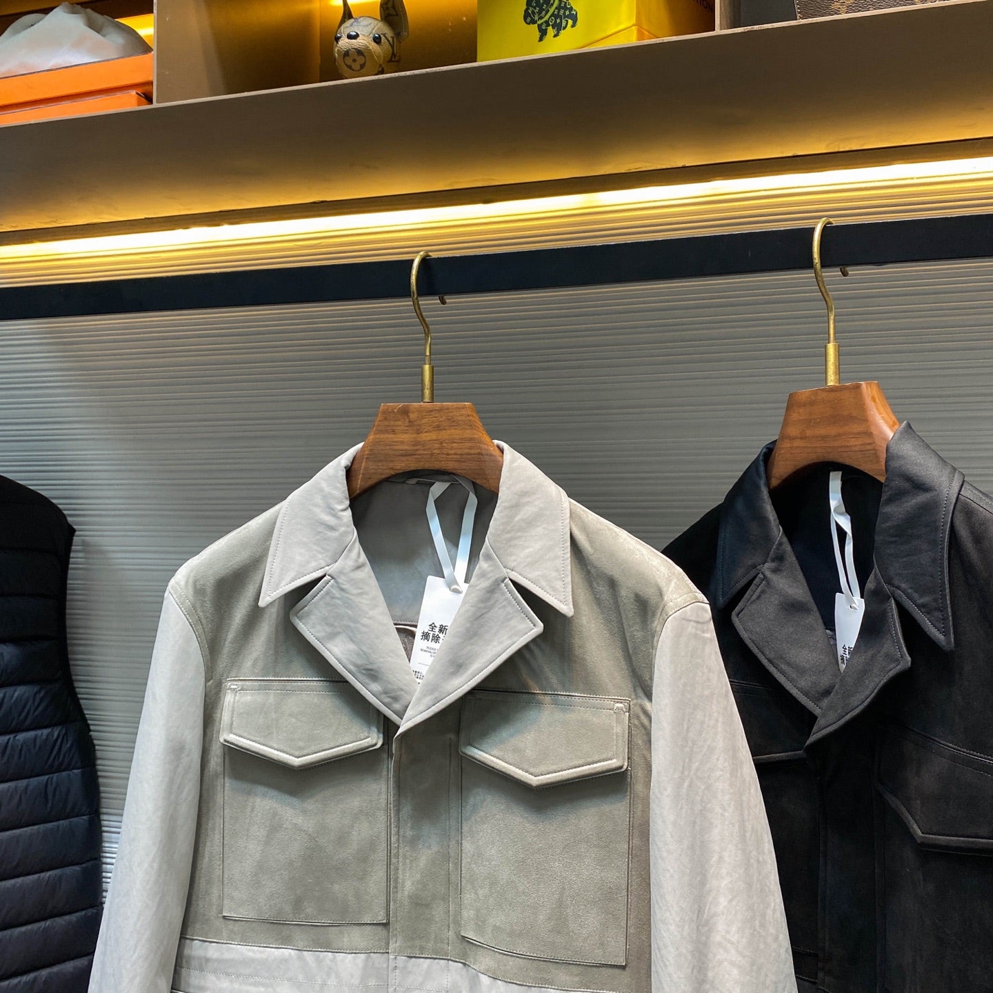 워크 칼라 가죽재킷 (Work collar leather jacket)