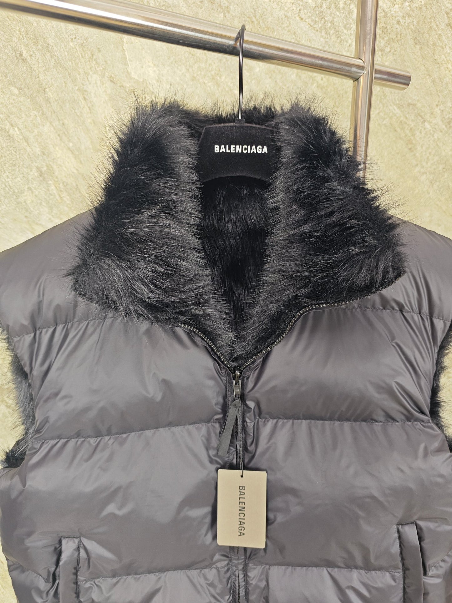 퍼 코튼 조끼 (fur cotton vest)