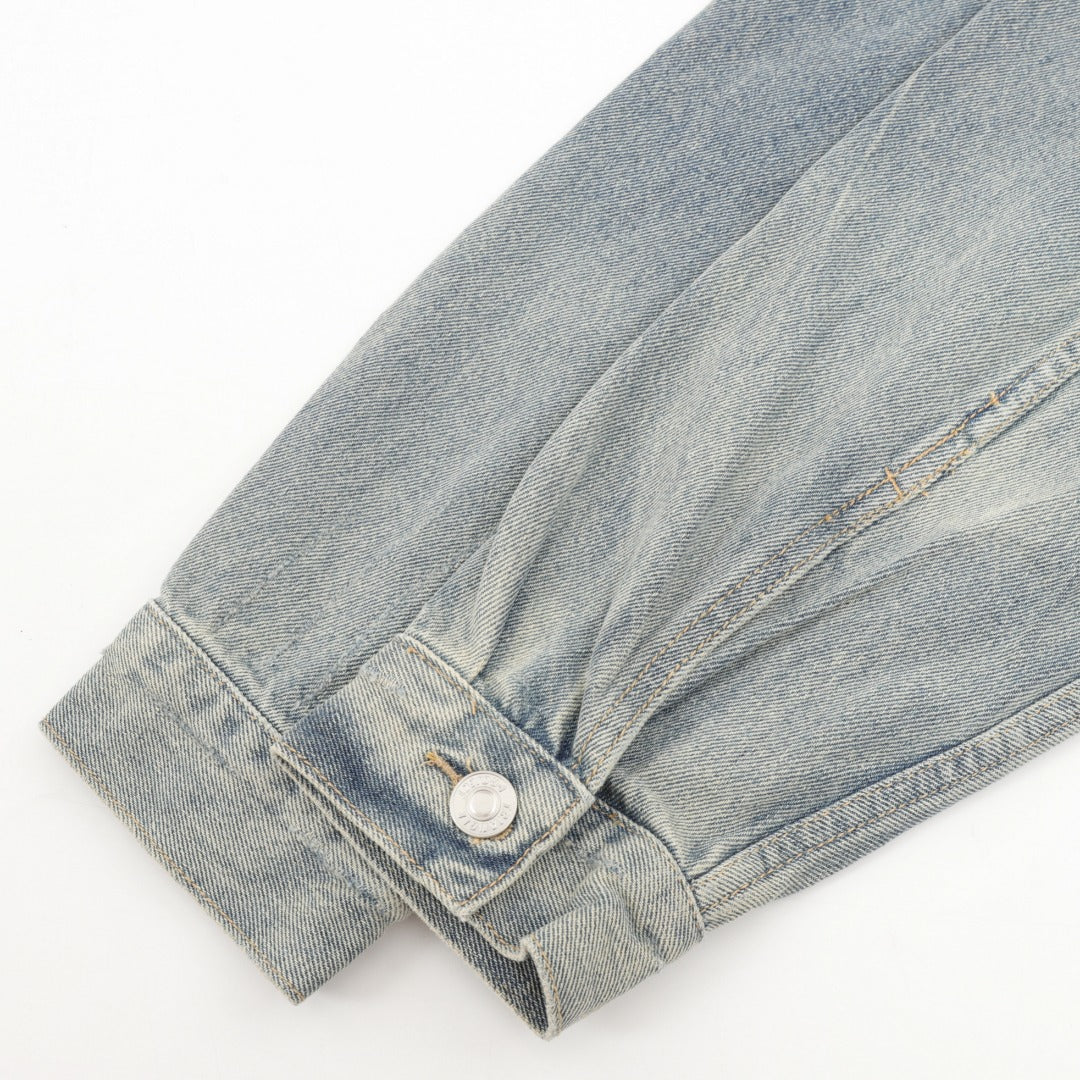 K330 456391.8 워싱 데님 후드티셔츠