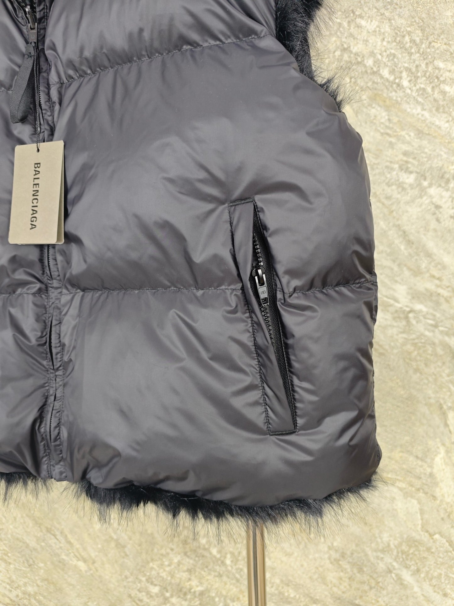 퍼 코튼 조끼 (fur cotton vest)