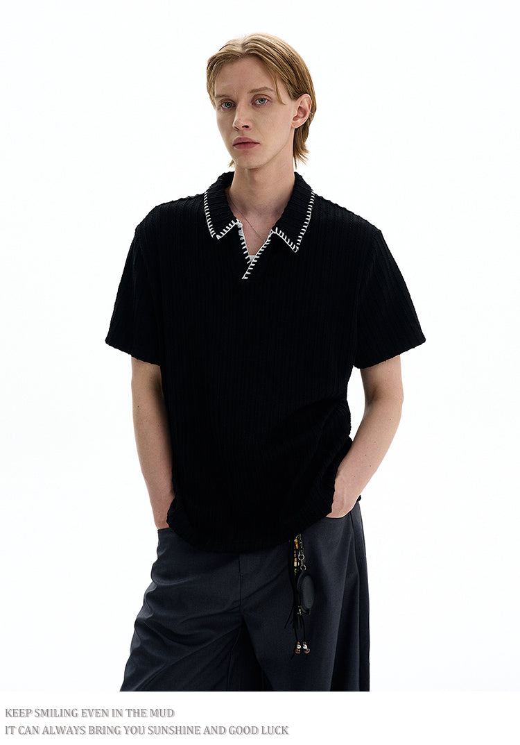 스티칭 라펠 티셔츠 (PICE 4.0)