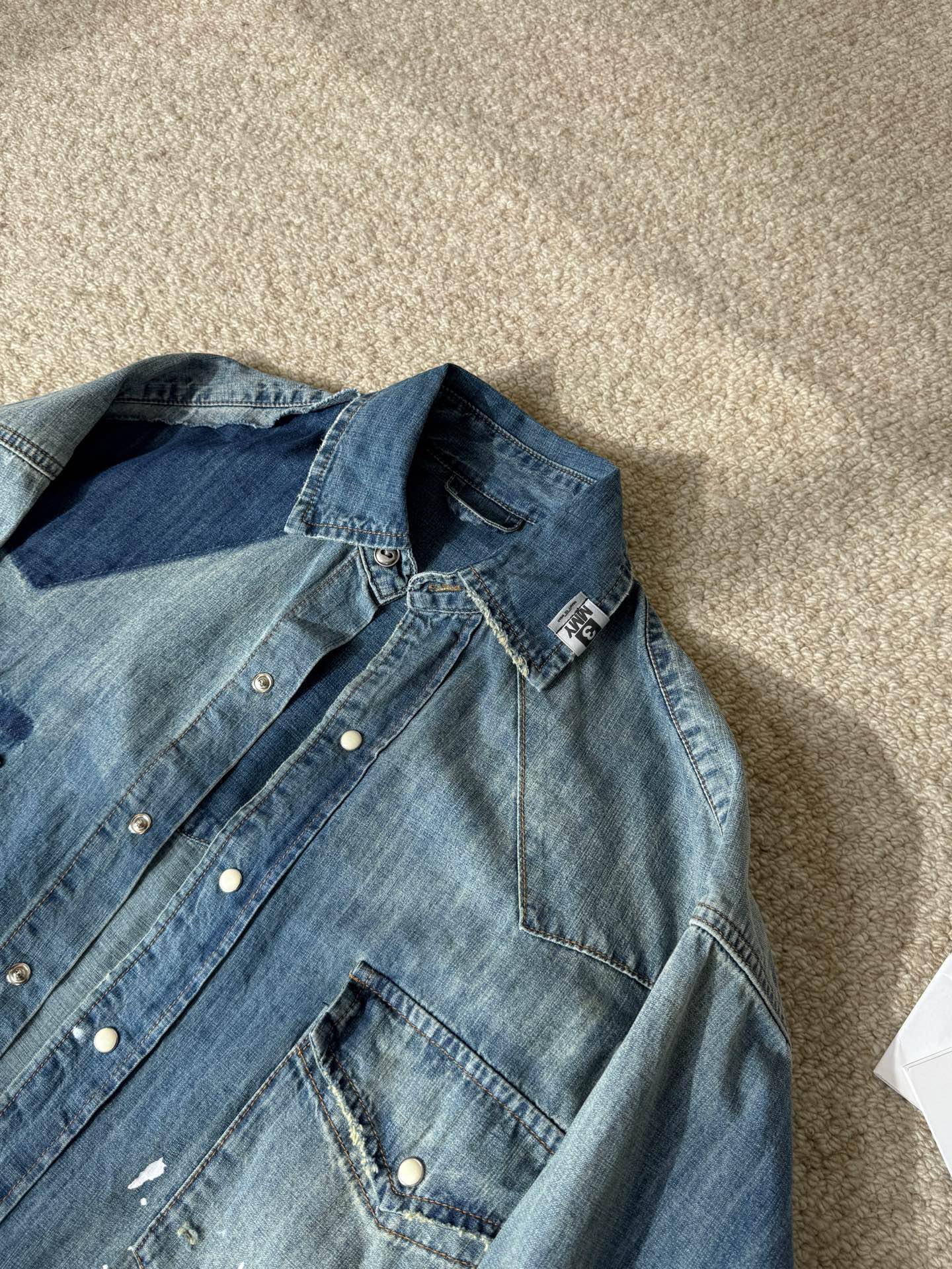 패치워크 데님 셔츠 (patchwork denim shirt)