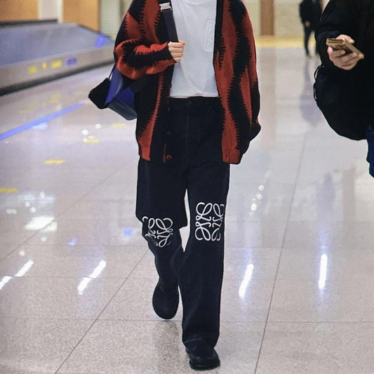 레이저커팅 로고 블랙진 (Laser cut logo jeans)