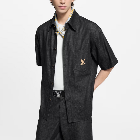 샴브레이 반팔셔츠 (Chambray short sleeve shirt)