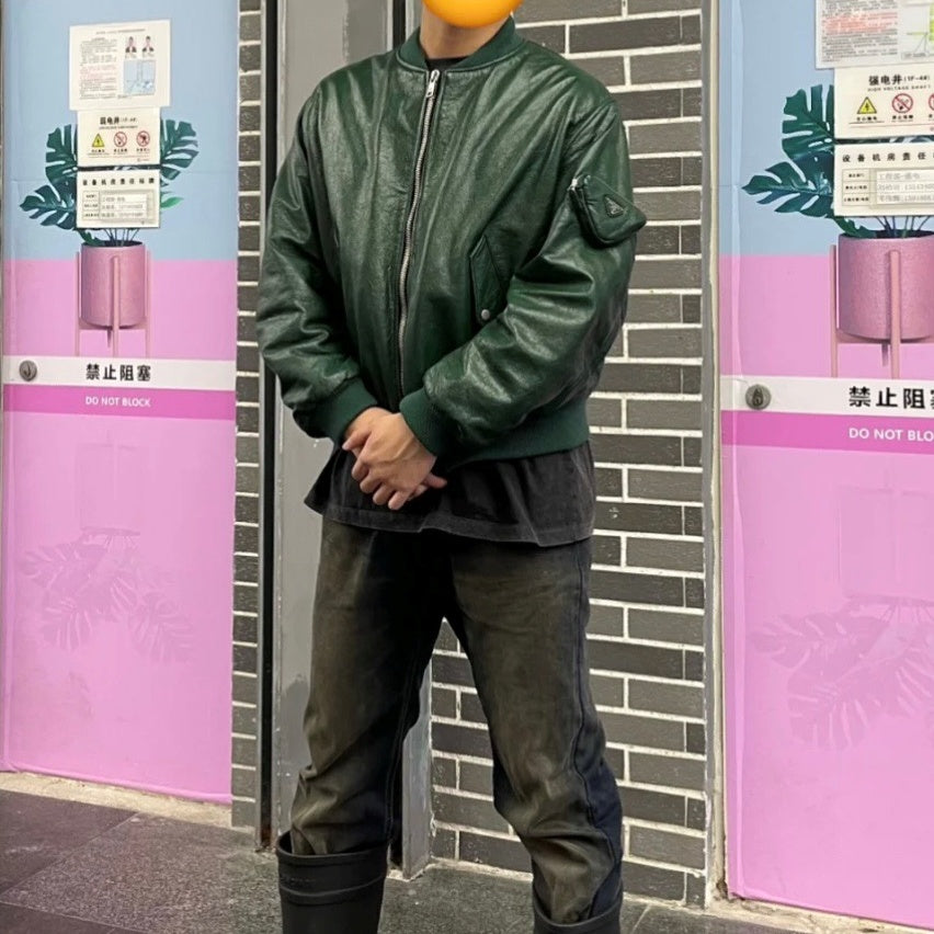 트라이앵글 가죽자켓 (triangle leather jacket)