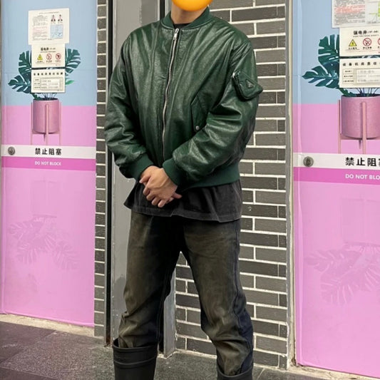 트라이앵글 가죽자켓 (triangle leather jacket)