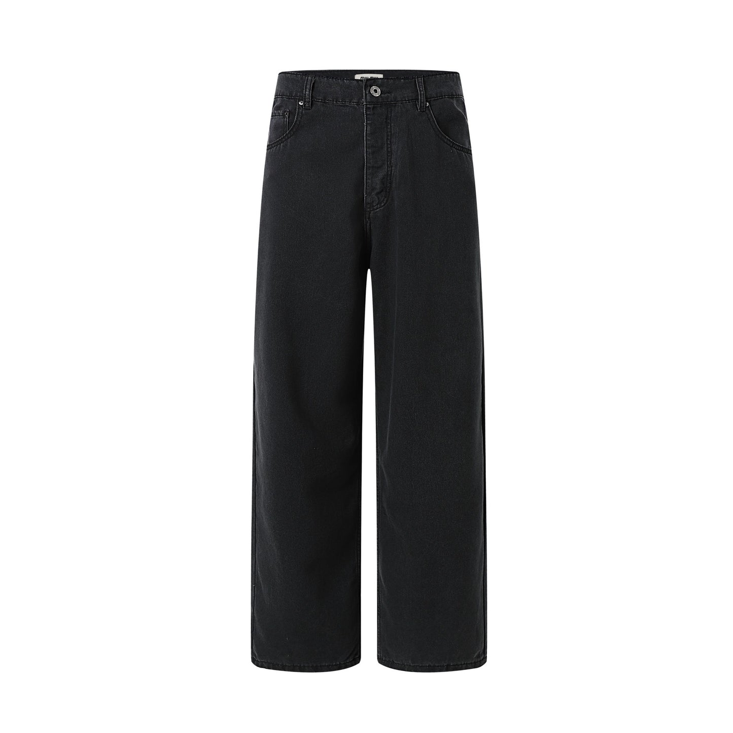워싱 디스트레스드 데님 진 (Washed distressed denim jeans)